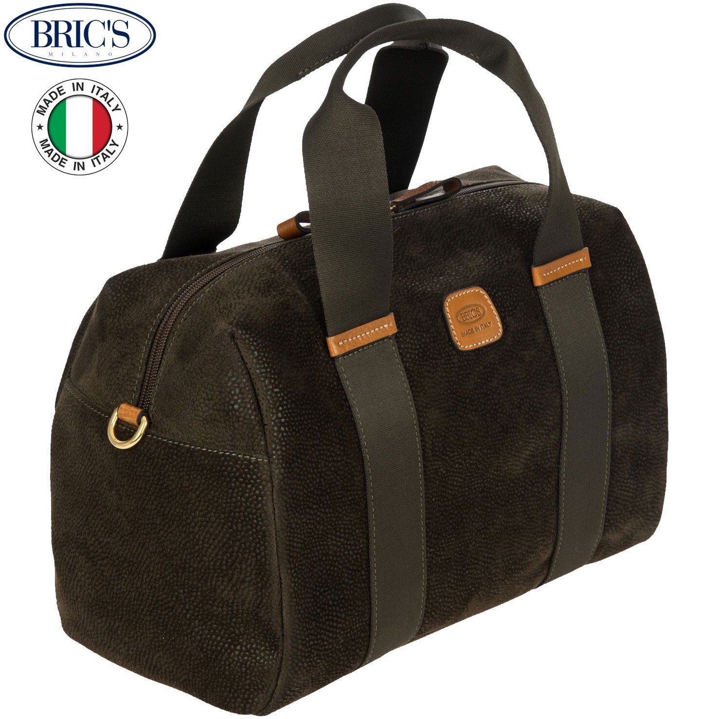 BRIC’S LIFE women’s resistant fabric medium “trunk” bag Made in Italy olive