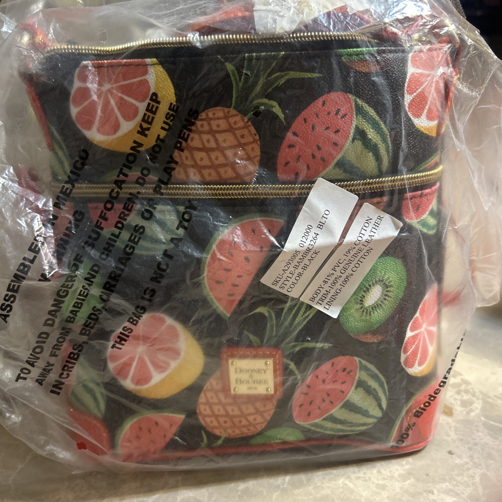 Dooney & Bourke Ambrosia Crossbody bag Vibrant Playful Tropical Fruit Print