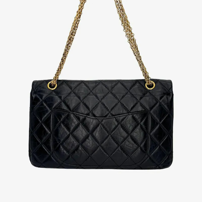 CHANEL Black Calfskin 2.55 Jumbo Flap Bag