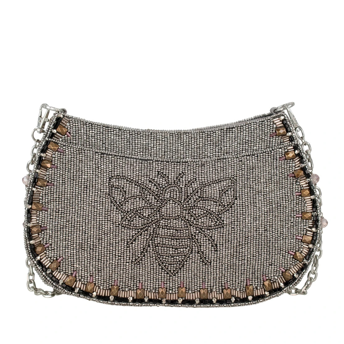 Brand New Mary Frances Crystal Buzz Beaded Bee Crown Crossbody Handbag Purse