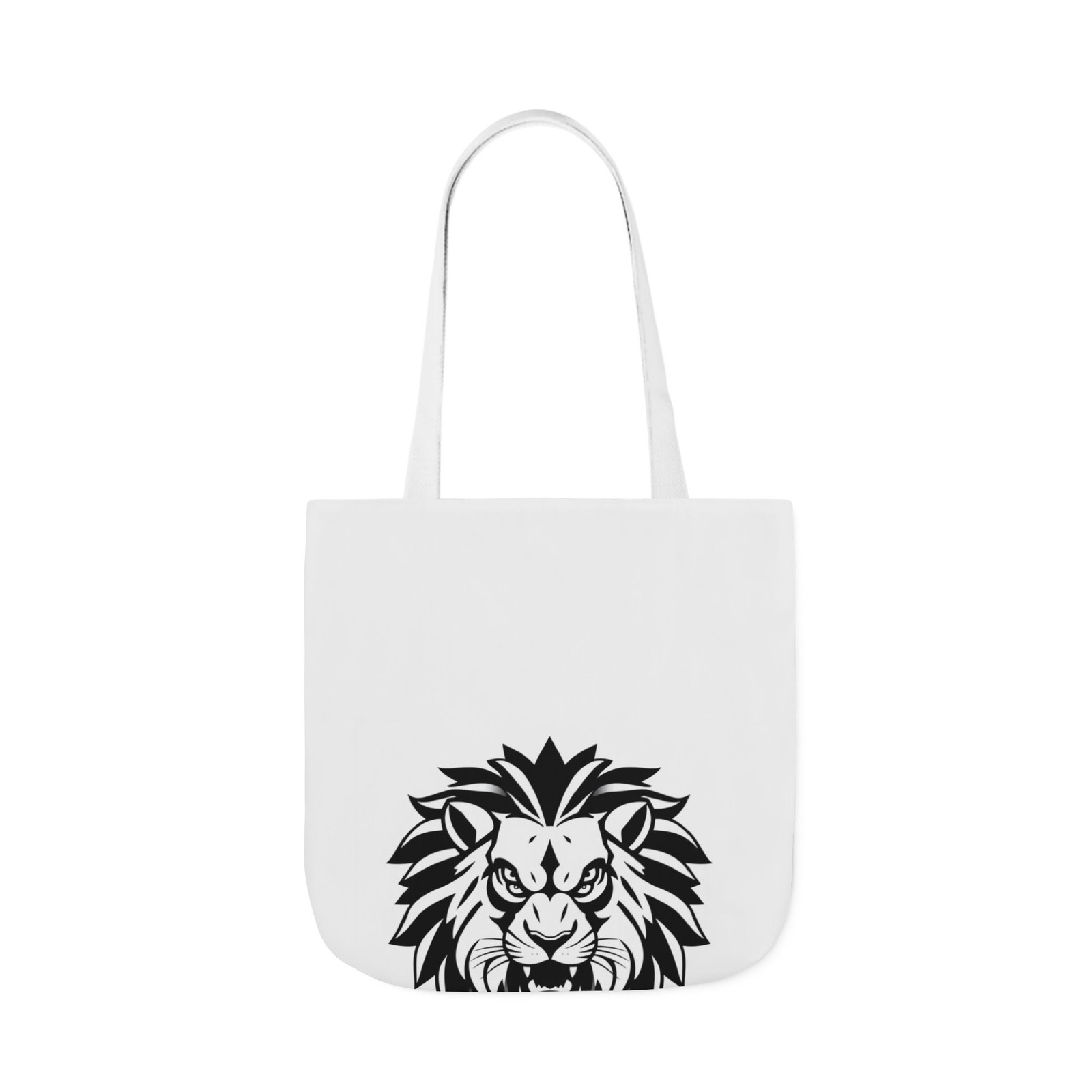 Geometric Lion Canvas Tote Bag, Animal Art, Wildlife Gift