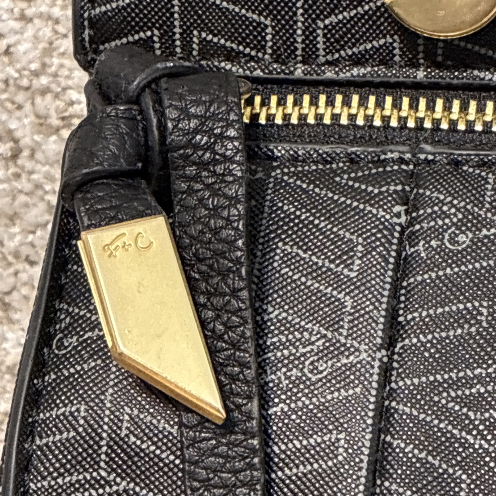 Foley + Corinna Dione Satchel Top Handle Purse With Chic Geometric Design EUC
