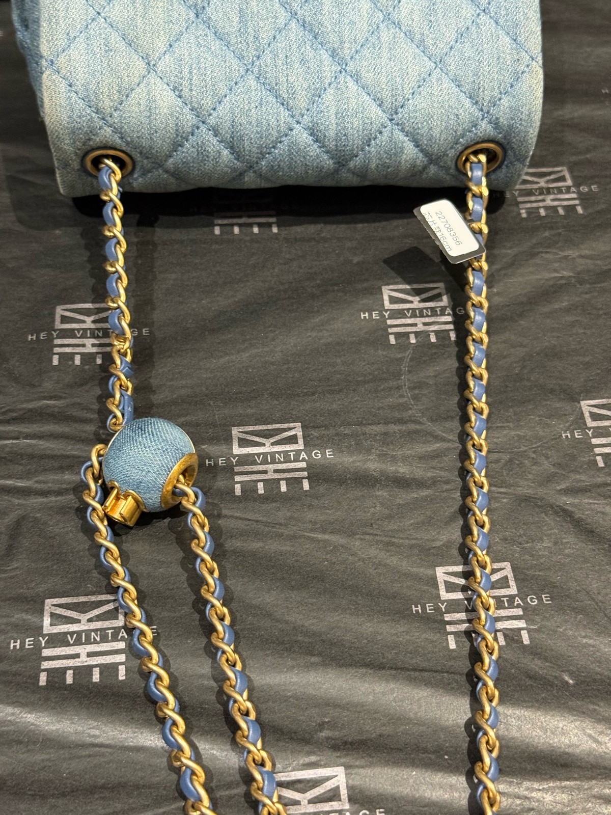 Chanel Classic Flap Mini 16cm Light Blue Denim Shoulder Crossbody Bag Duty Paid