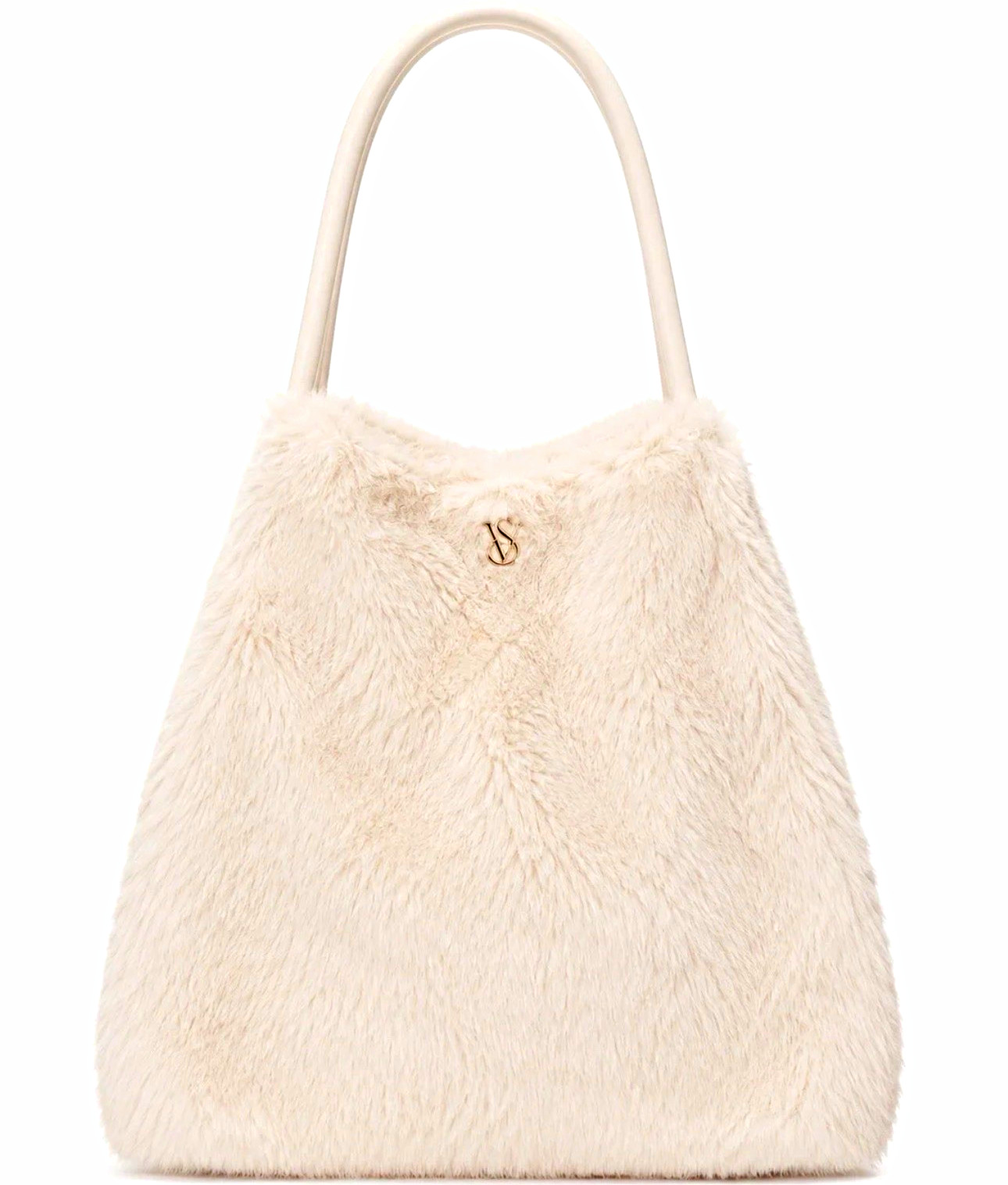 Victoria’s Secret White Solid Shoulder Bag w/ Logo Accent, Silver Hardware