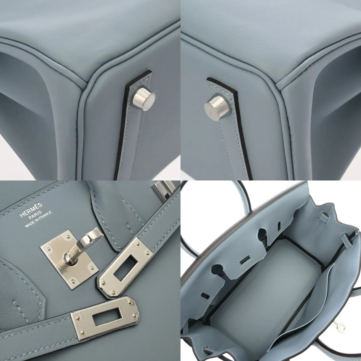 Hermes Birkin 25 Handbag Swift Leather Blue #WB5371