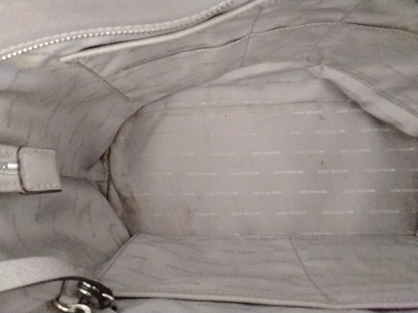 Large Michael Kors Jet Set Travel Embellished Leather Tote, Purse Pearl Gray