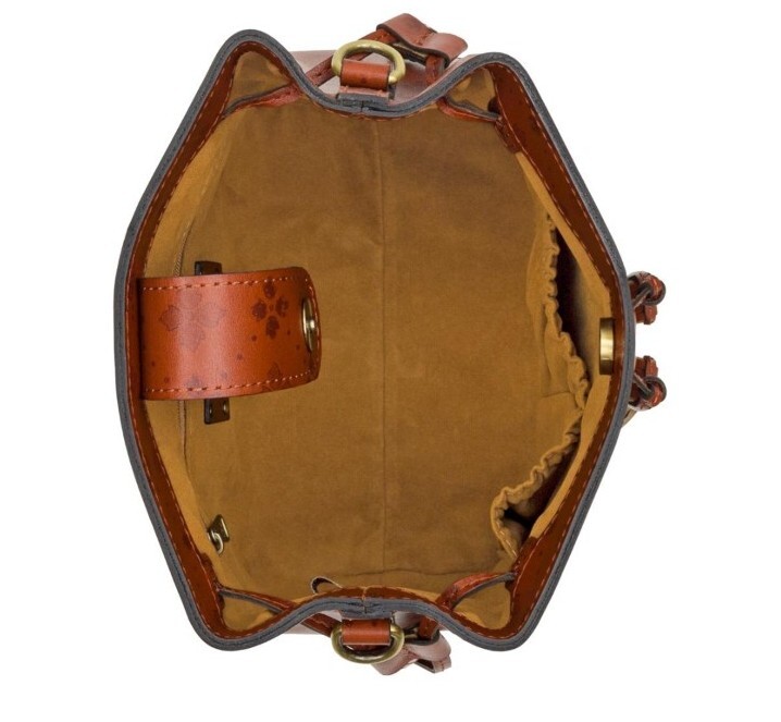 Patricia Nash Chaumont Leather Top Handle Crossbody Bucket Bag-French Riviera