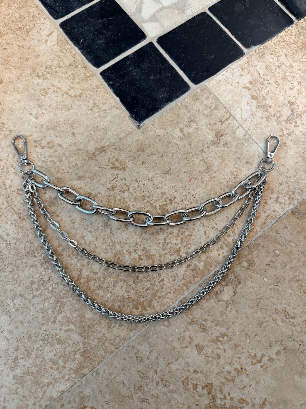 Dazzel Purse Chains For Handbags Purse Crossbody Silver Metal Straps Luxe