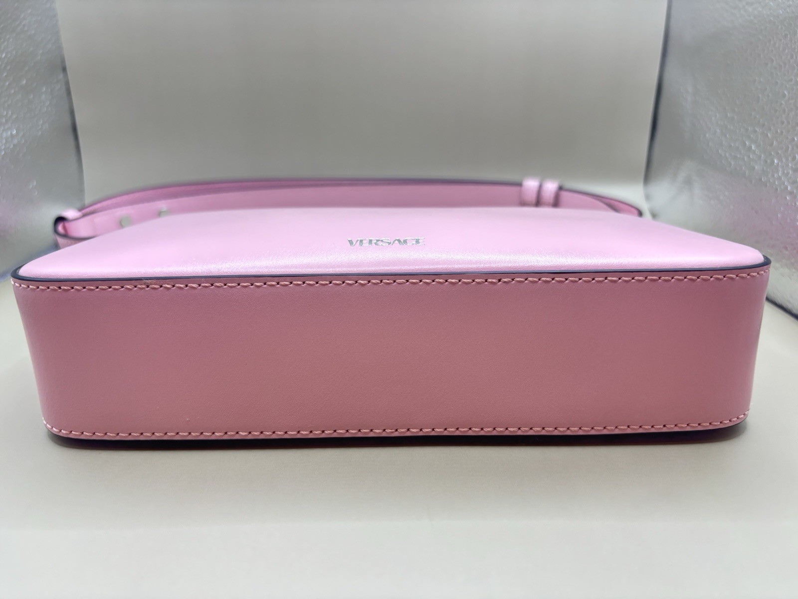 Versace La Medusa Shoulder Bag Calf Leather Purse Pink Authentic $1300
