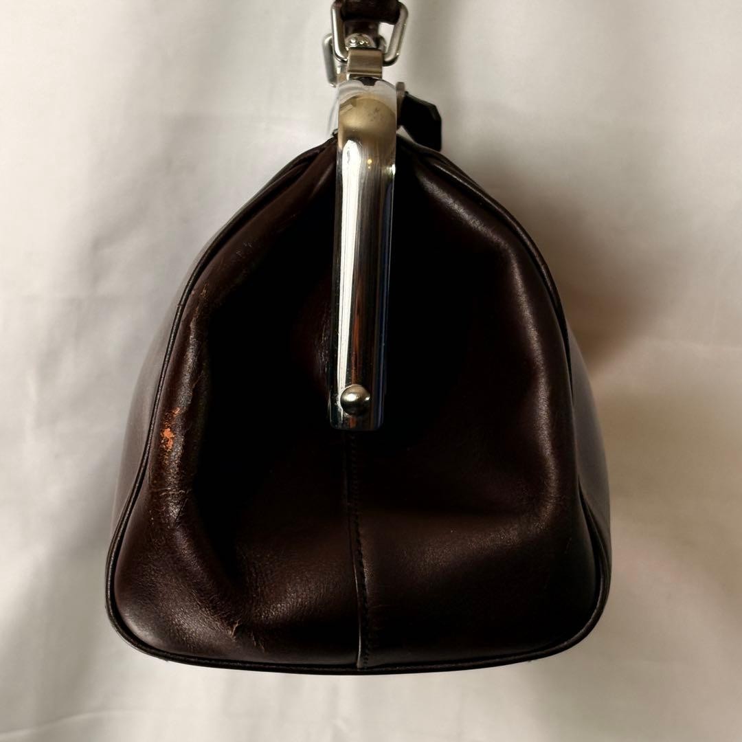 PRADA Doctor’s Bag Vitello Cerniera Moro Leather w/ Clasp Closure Guarantee card
