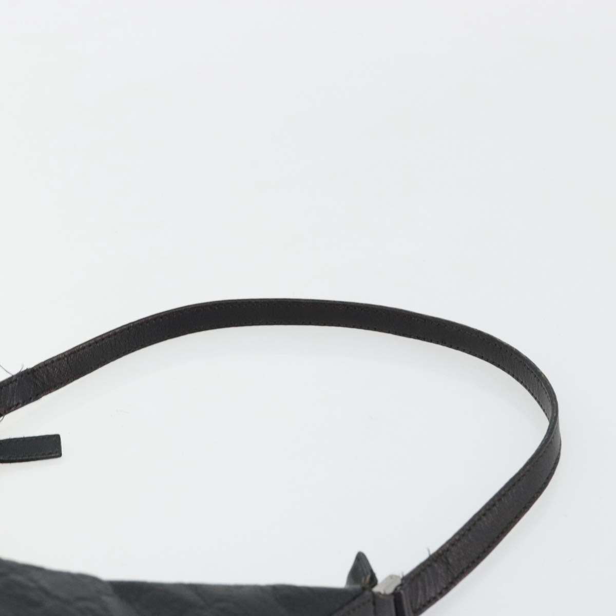 GUCCI GG Canvas Guccissima Shoulder Bag Leather Black Silver 257282 Auth ka4401