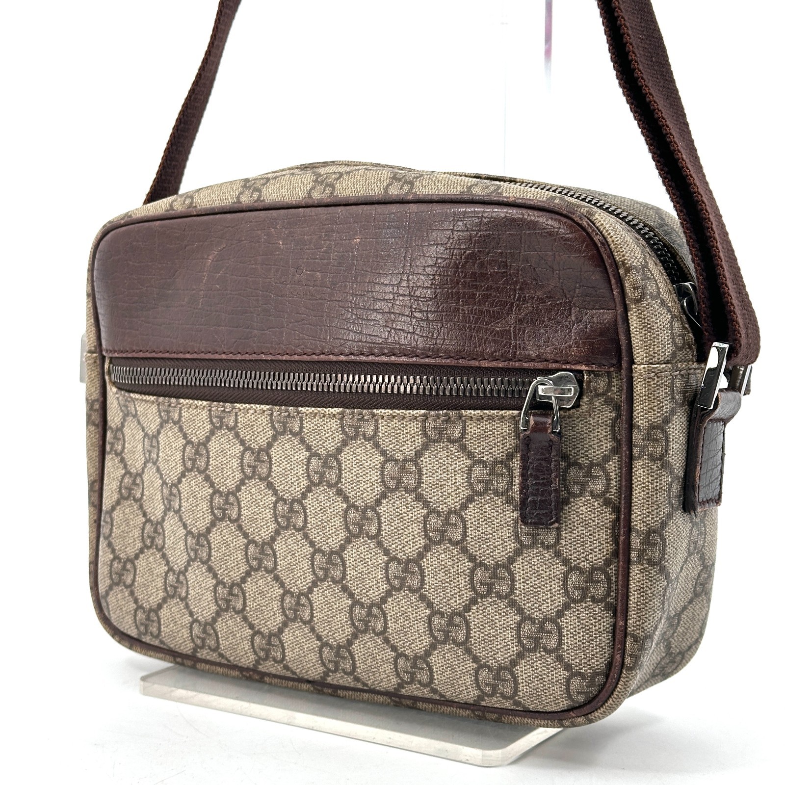 GUCCI PVC Leather Crossbody Shoulder Bag