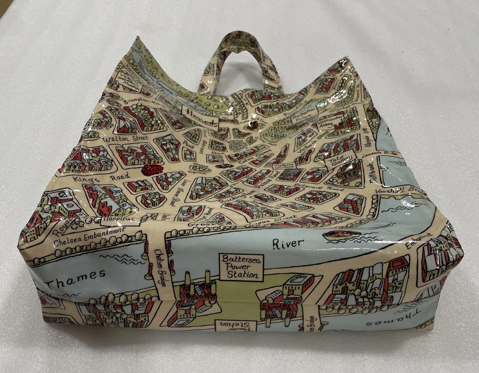 Harrods Knightsbridge London Map Tote Shopper Bag – PVC Coated Cotton