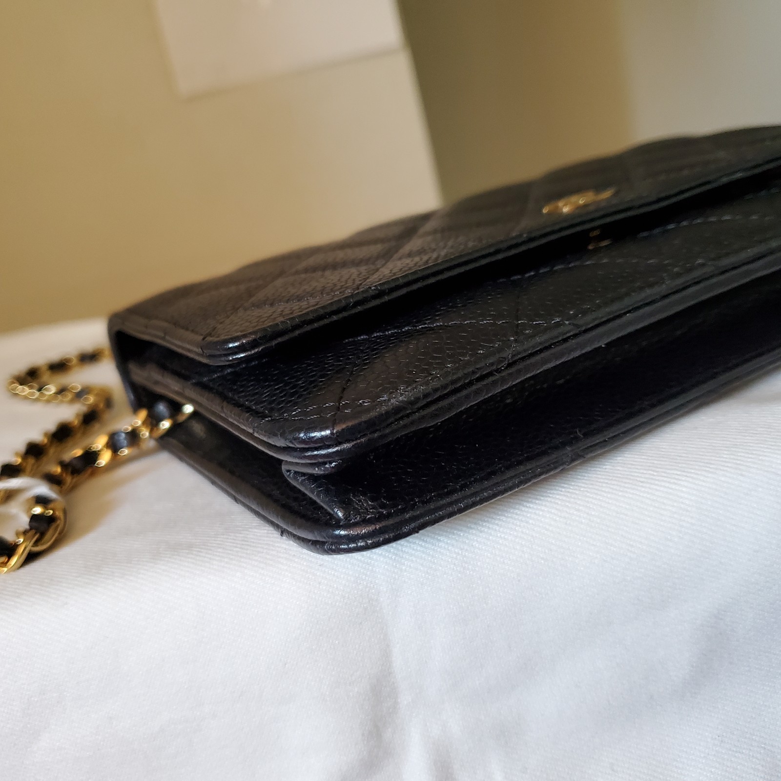 Chanel Classic Wallet On Chain Black caviar Gold Hw Crossbody Bag No Offer