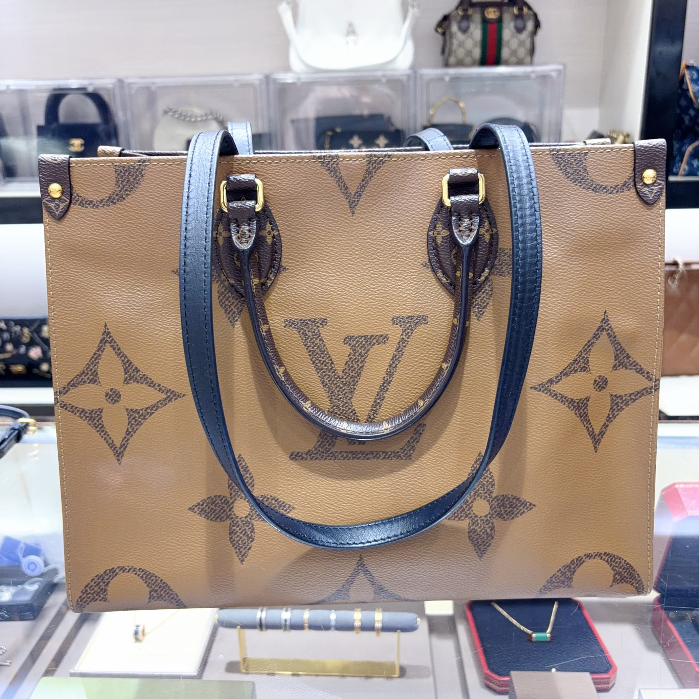 Authentic Louis Vuitton Onthego MM Monogram Canvas Tote Brown Gold-Tone eBay AG
