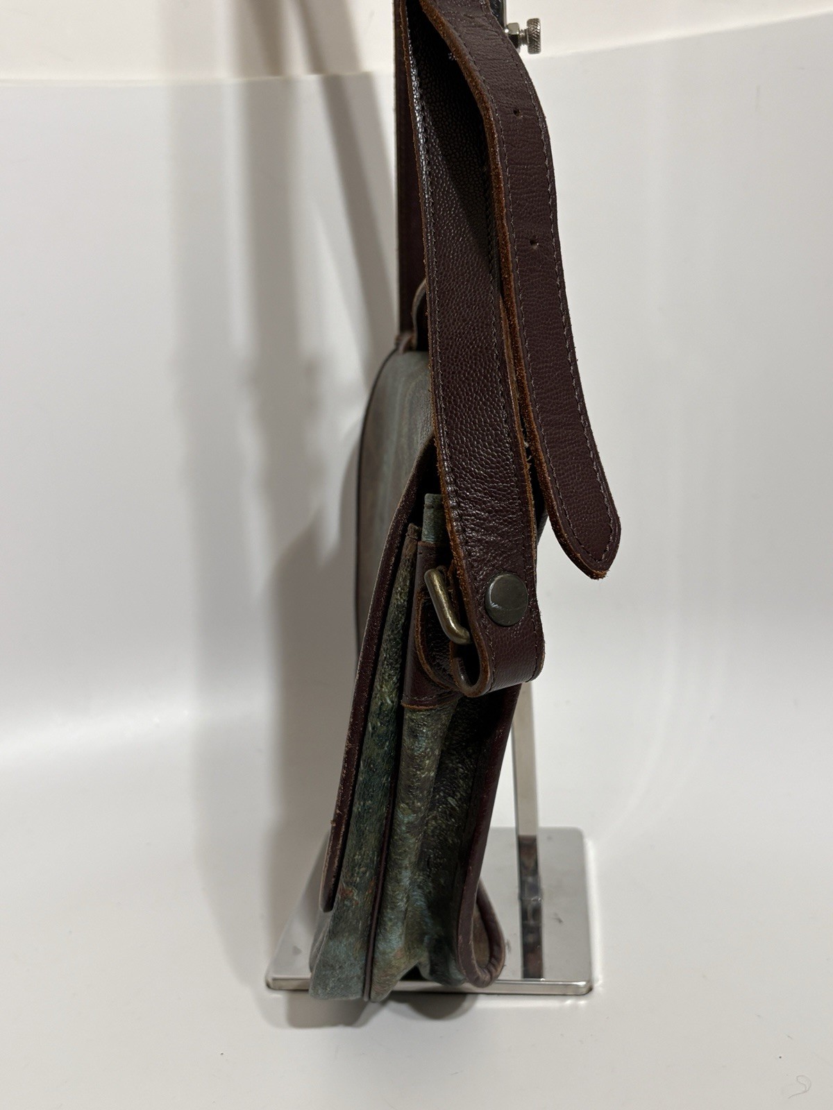 Vtg Jean Paul Gaultier Rust Brown Leather Flap Bag
