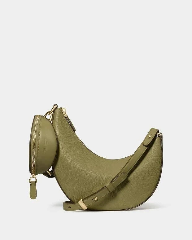 NWT$298 KATE SPADE NY Duo Pebble Leather Convert Multi-Way Crossbody Olive green