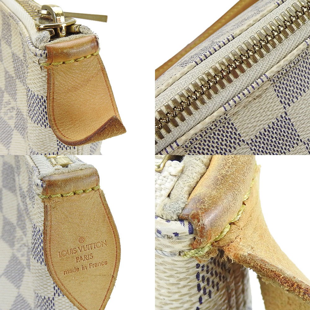 USED LOUIS VUITTON Handbag SaleyaMM N51185 Damier Azur/Nume leather white Ev…