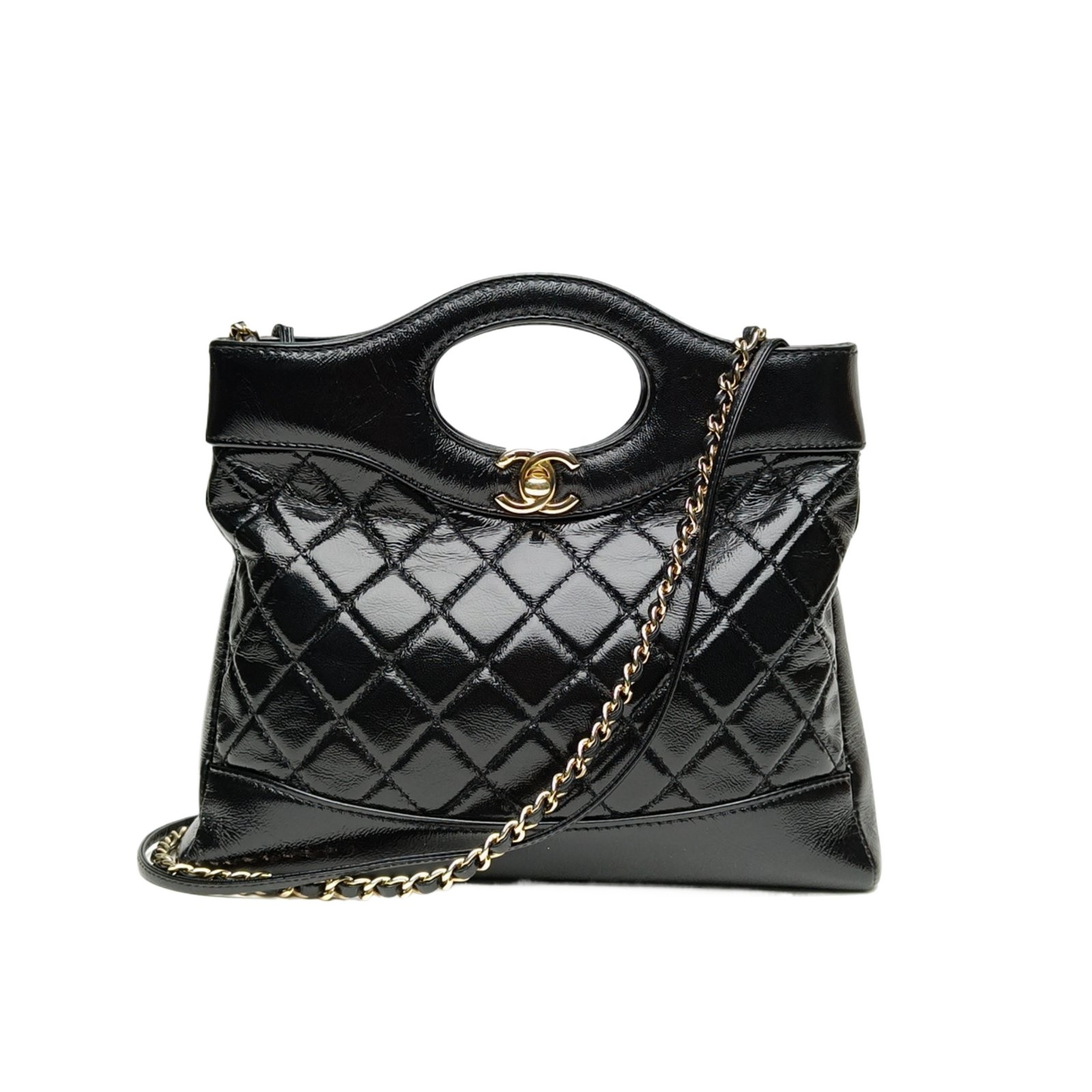 CHANEL 31Bag 24B 23*22 Black Lambskin Crossbody Bag
