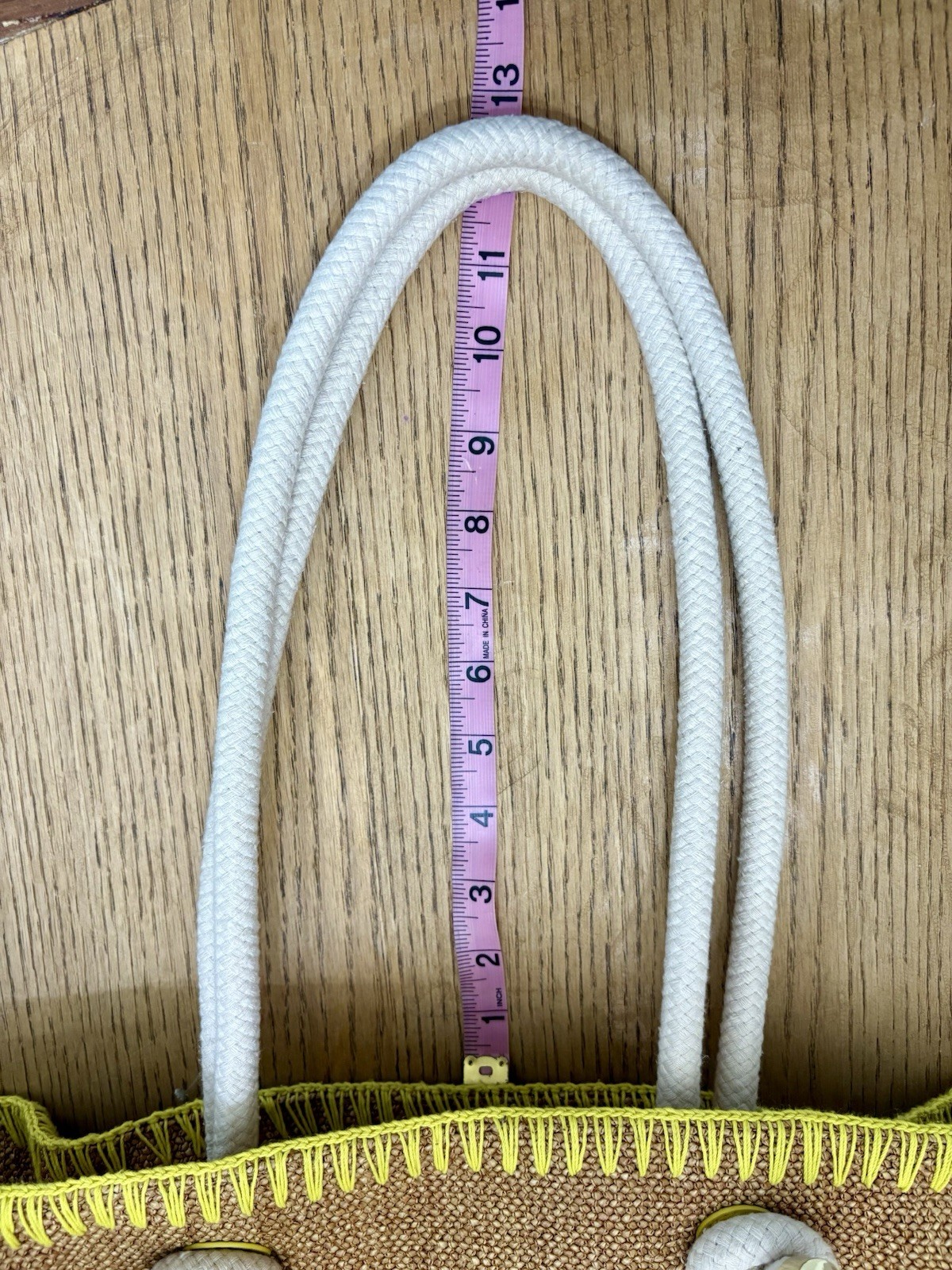 Tory Burch Large Straw Tote Pineapple Applique Rope Handles Lined Pockets