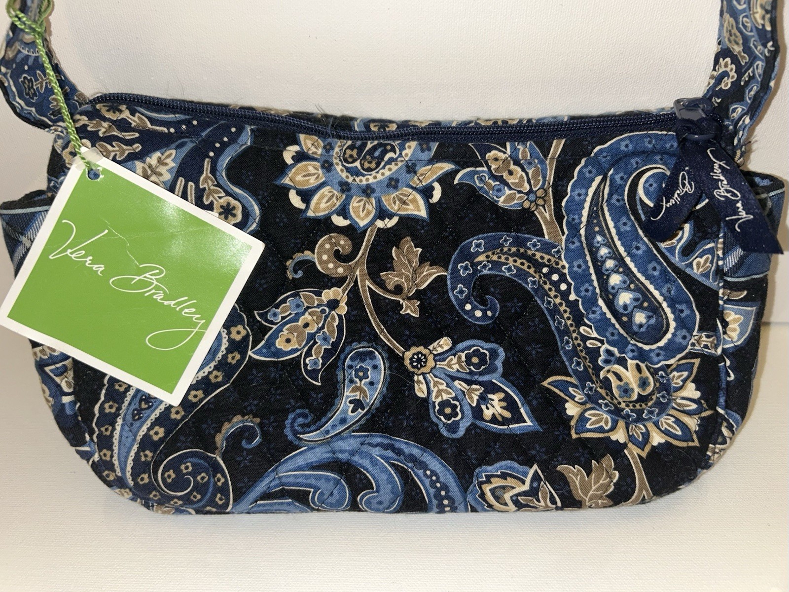 NWT vintage Vera Bradley Windsor Navy Small Shoulder Bag Retired Pattern