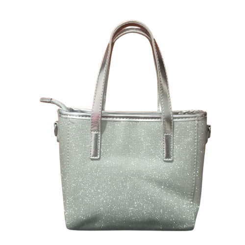 Silver Glitter Tote Bag, Metallic Sparkly Shoulder Purse, Trendy Crossbody Bag