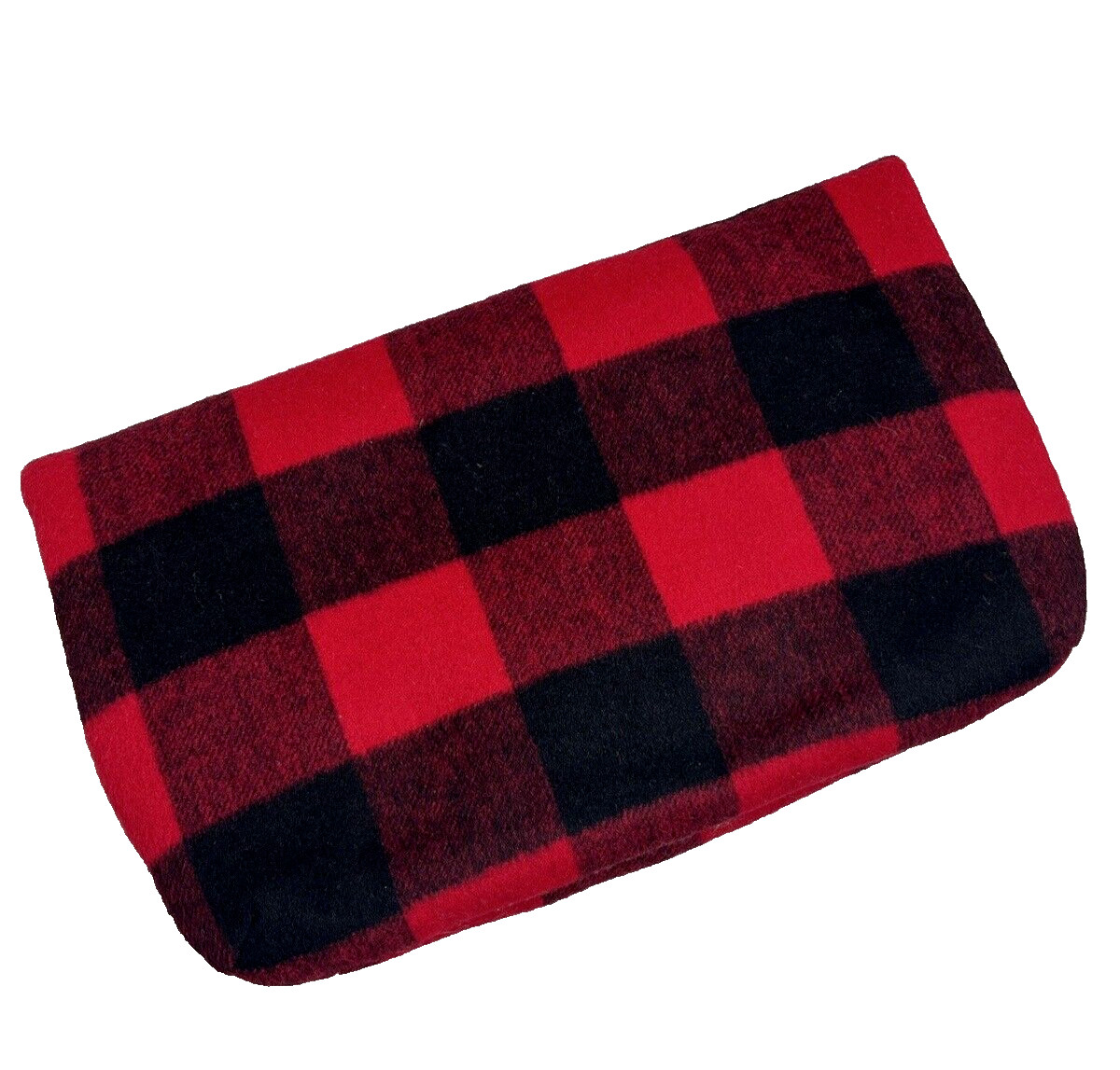 Talbots Clutch Handbag Red Buffalo Plaid Fold Over Wool Blend Winter Classic
