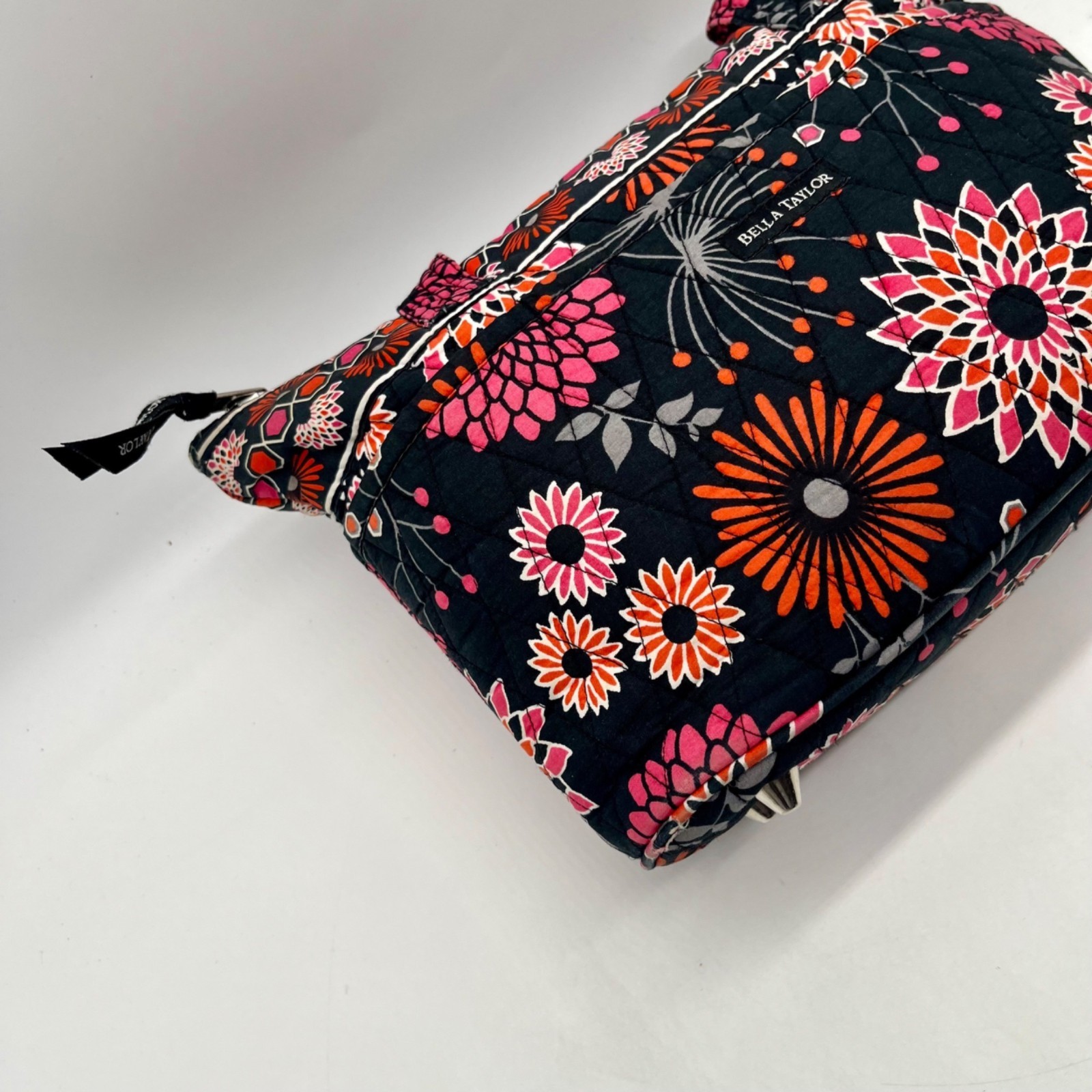 Bella Taylor Black Floral Print Fabric Shoulder Bag