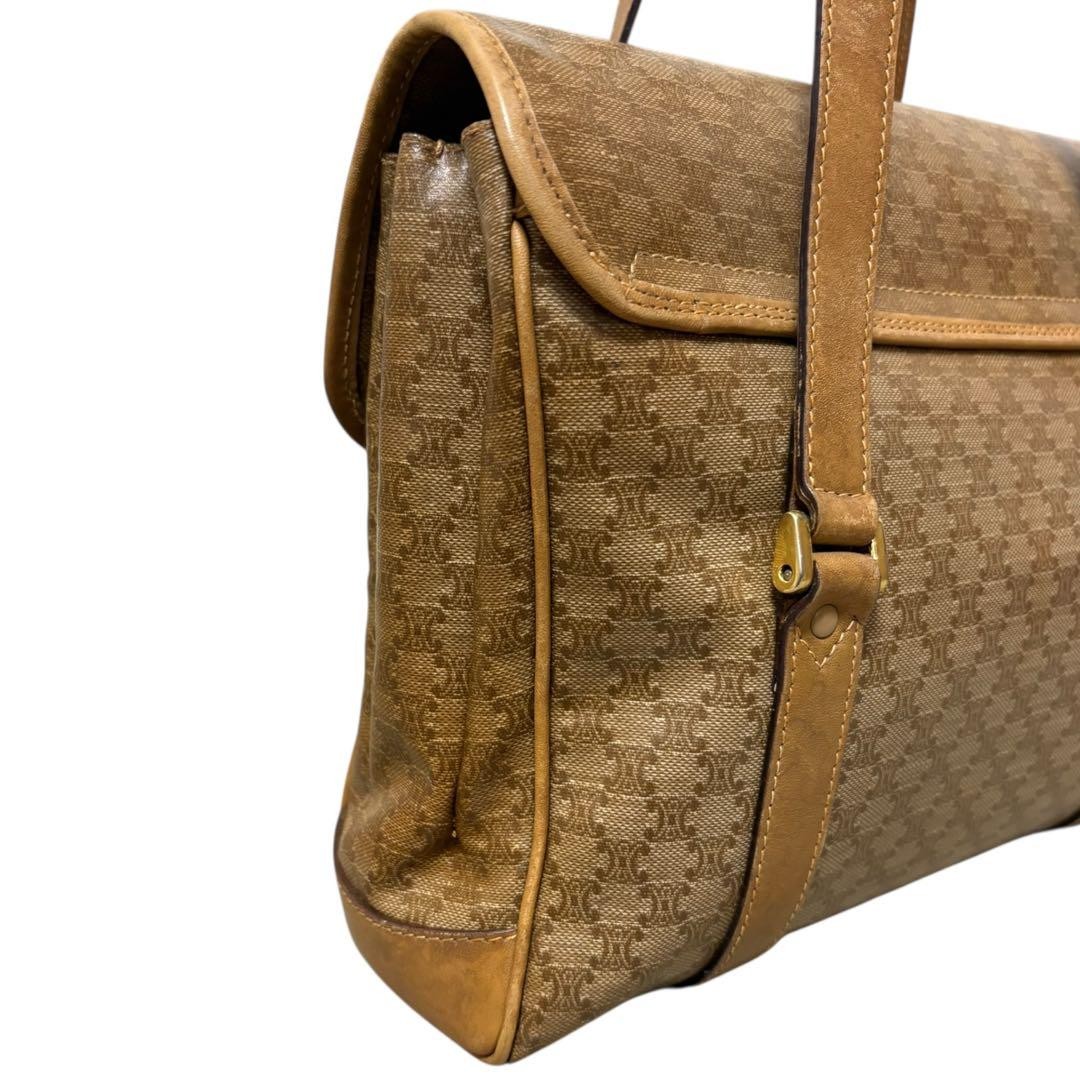 CELINE Vintage Macadam Handbag Beige Used From Japan