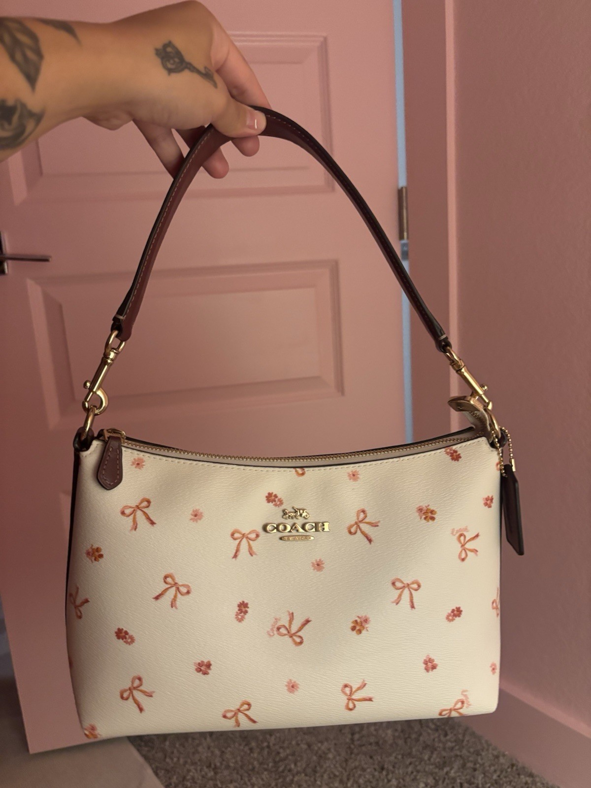 COACH Clara Bow Tie Print Bag