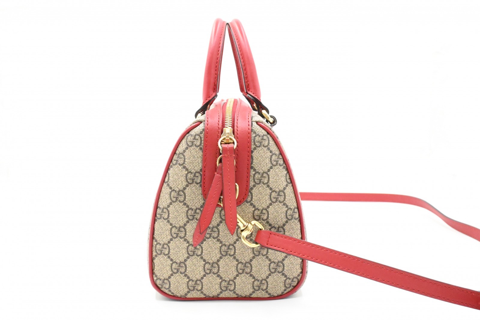 Authentic Gucci GG Supreme 2-Way Mini Boston Bag, Snake Pattern, 409529