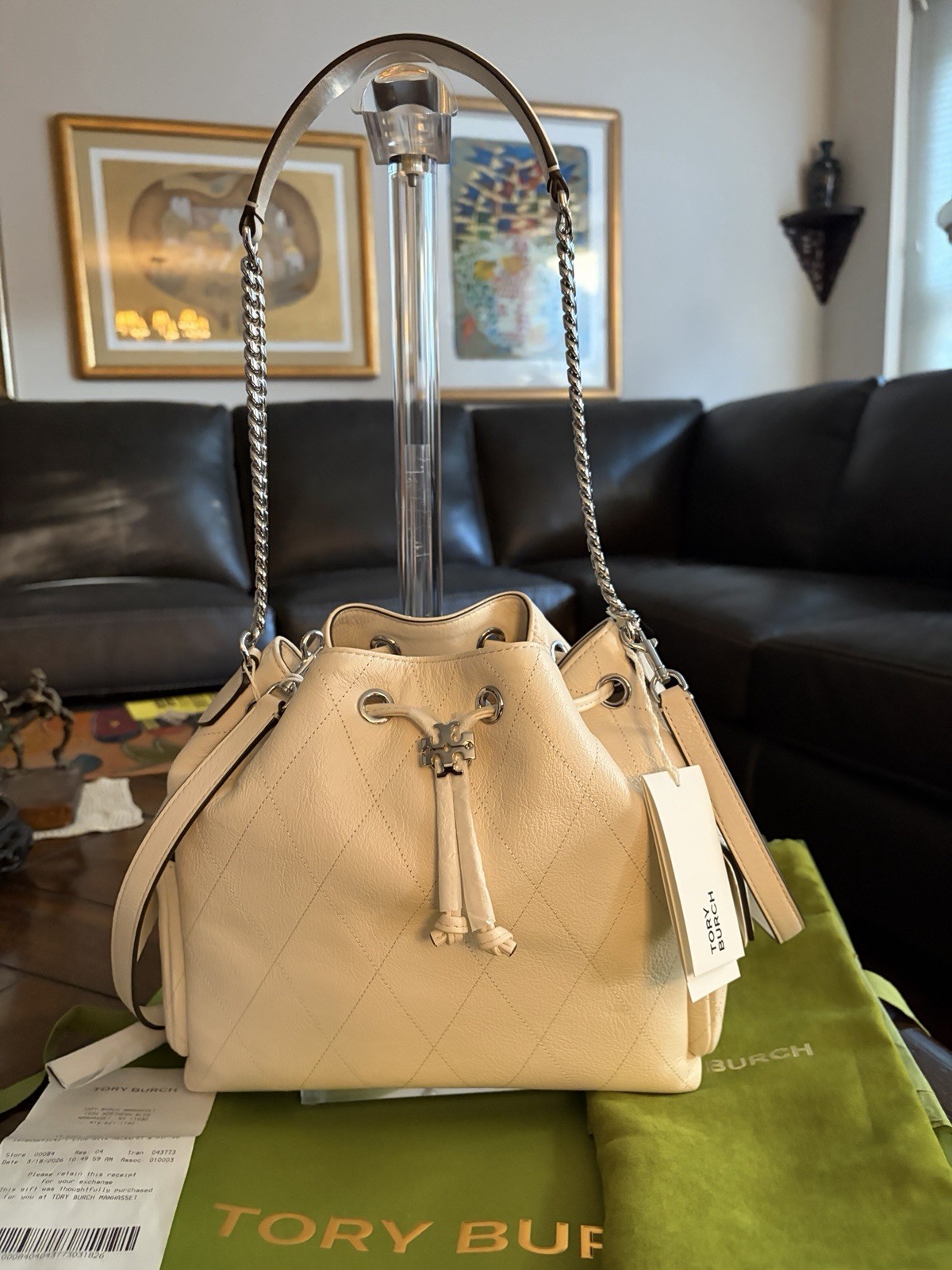 BRAND NEW – COMPLETE BOUTIQUE SET Sold-Out Tory Burch Charlie Bag – Light Cream