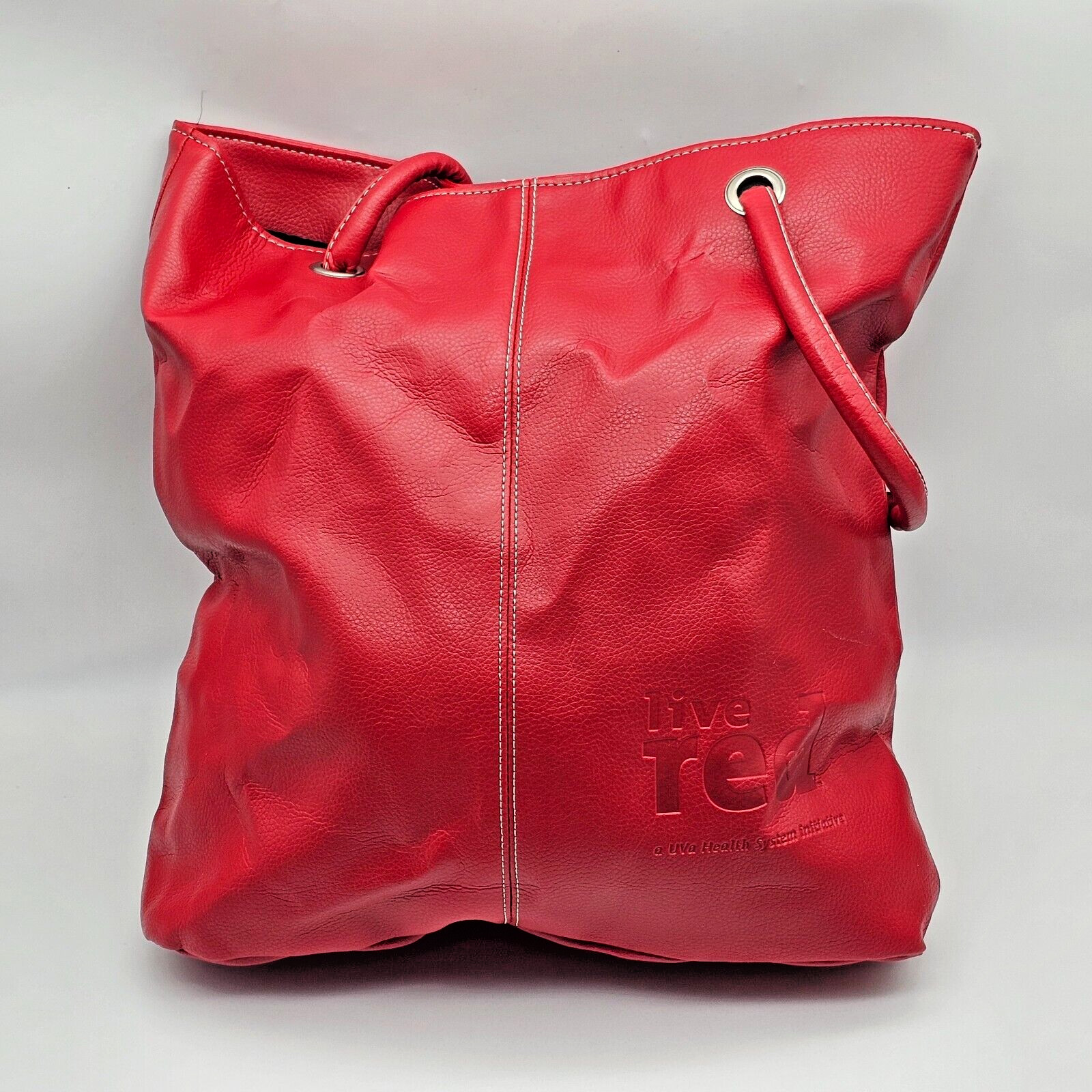 University of Virginia UVA Club Red Handbag Carry Tote Snap Closure PVC Vinyl