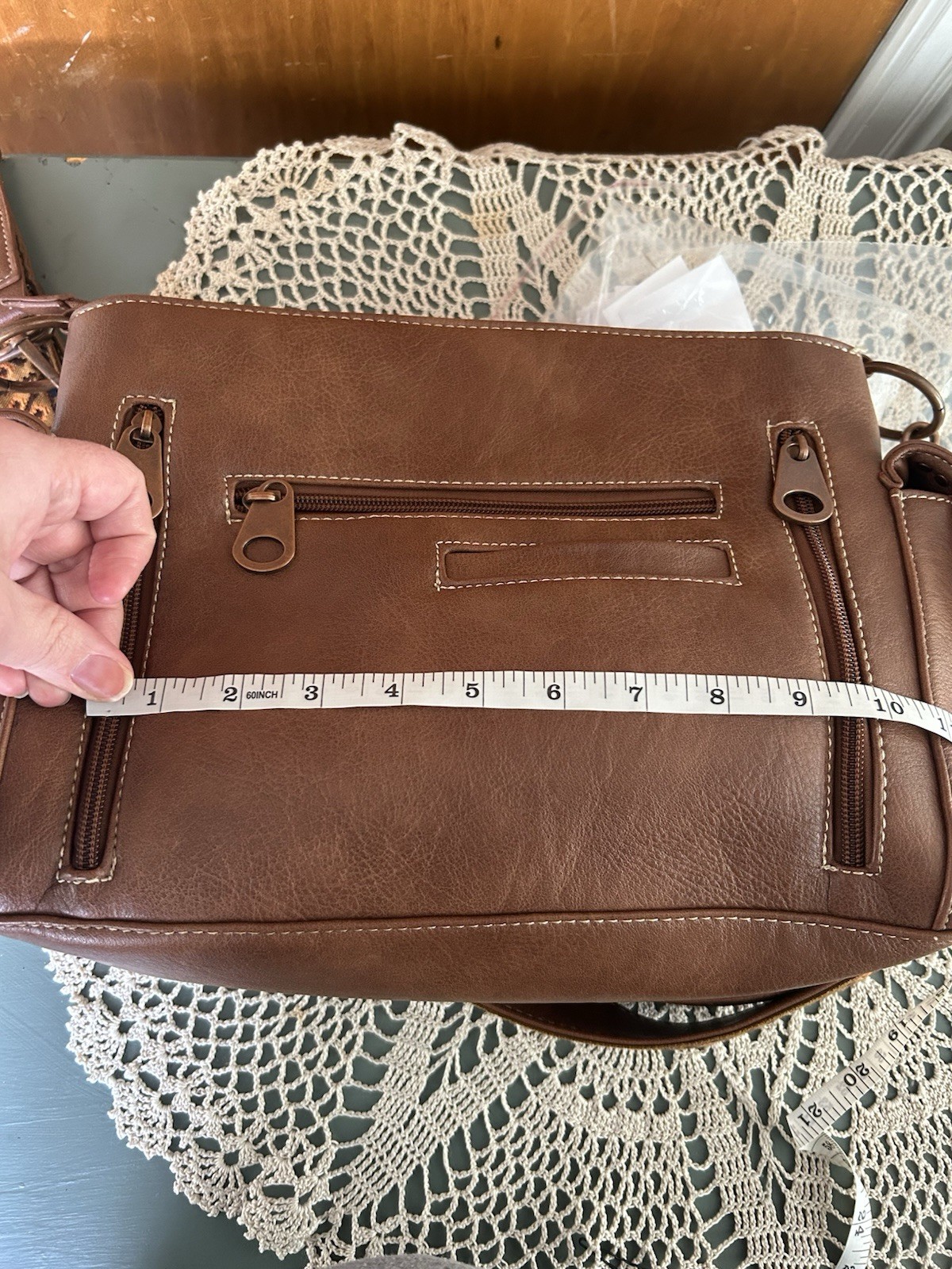 Nocona Ivy Copper Concho Concealed Carry Satchel Tan Western Crossbody Bag