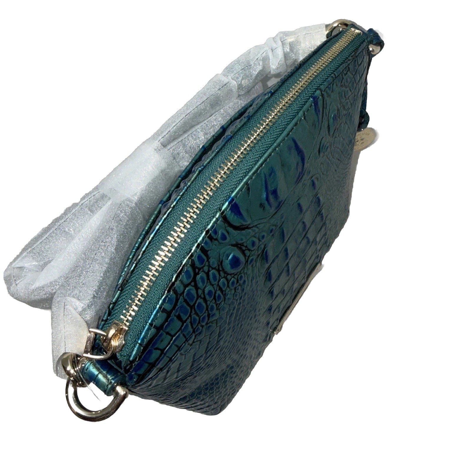 BRAHMIN Mini Duxbury Handbag Leather Shoulder Bag Teal Emerald Green NEW w/Tags