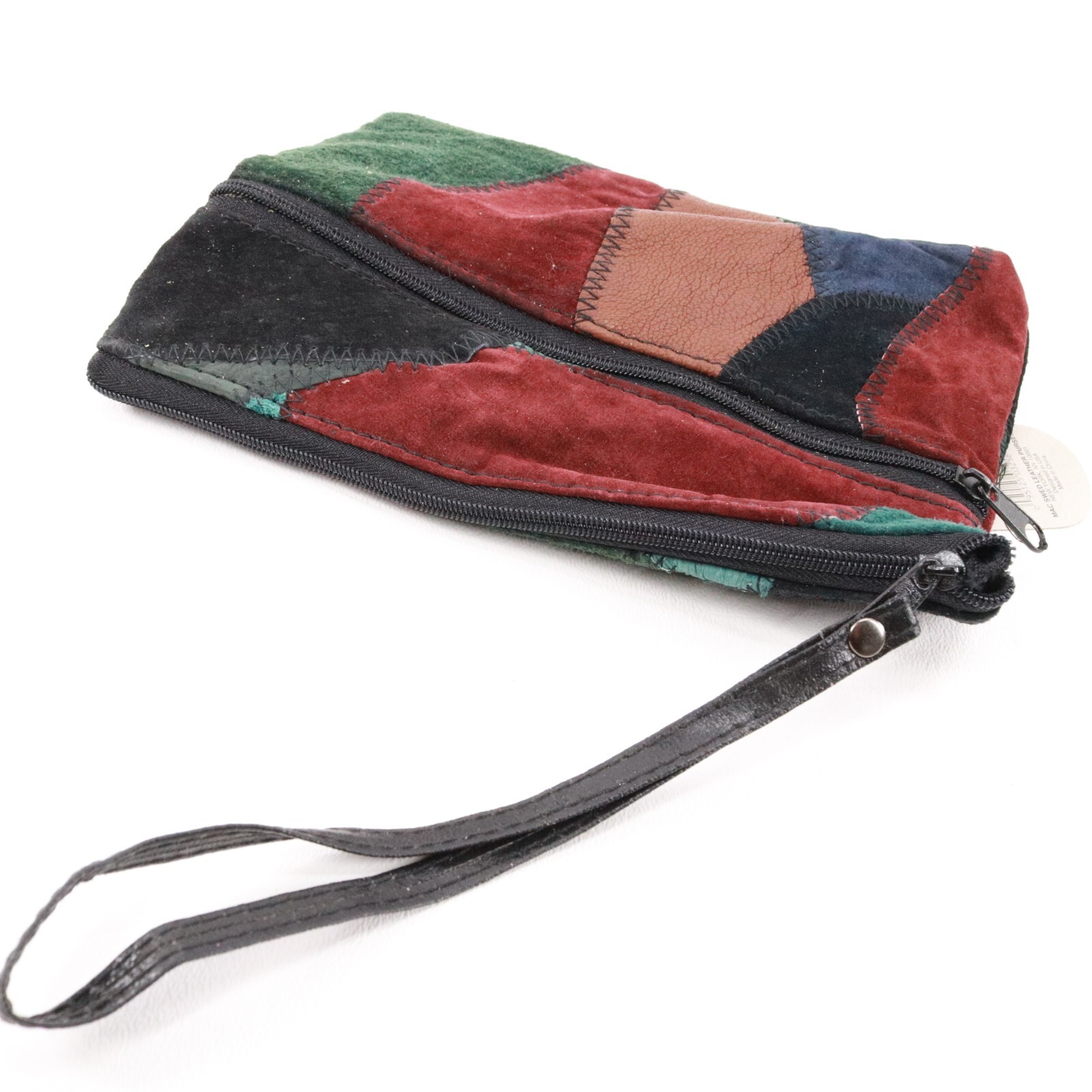 Mac Swed Leather Handbag Women Mini Multicolor Suede Patch Purse Clutch Bag