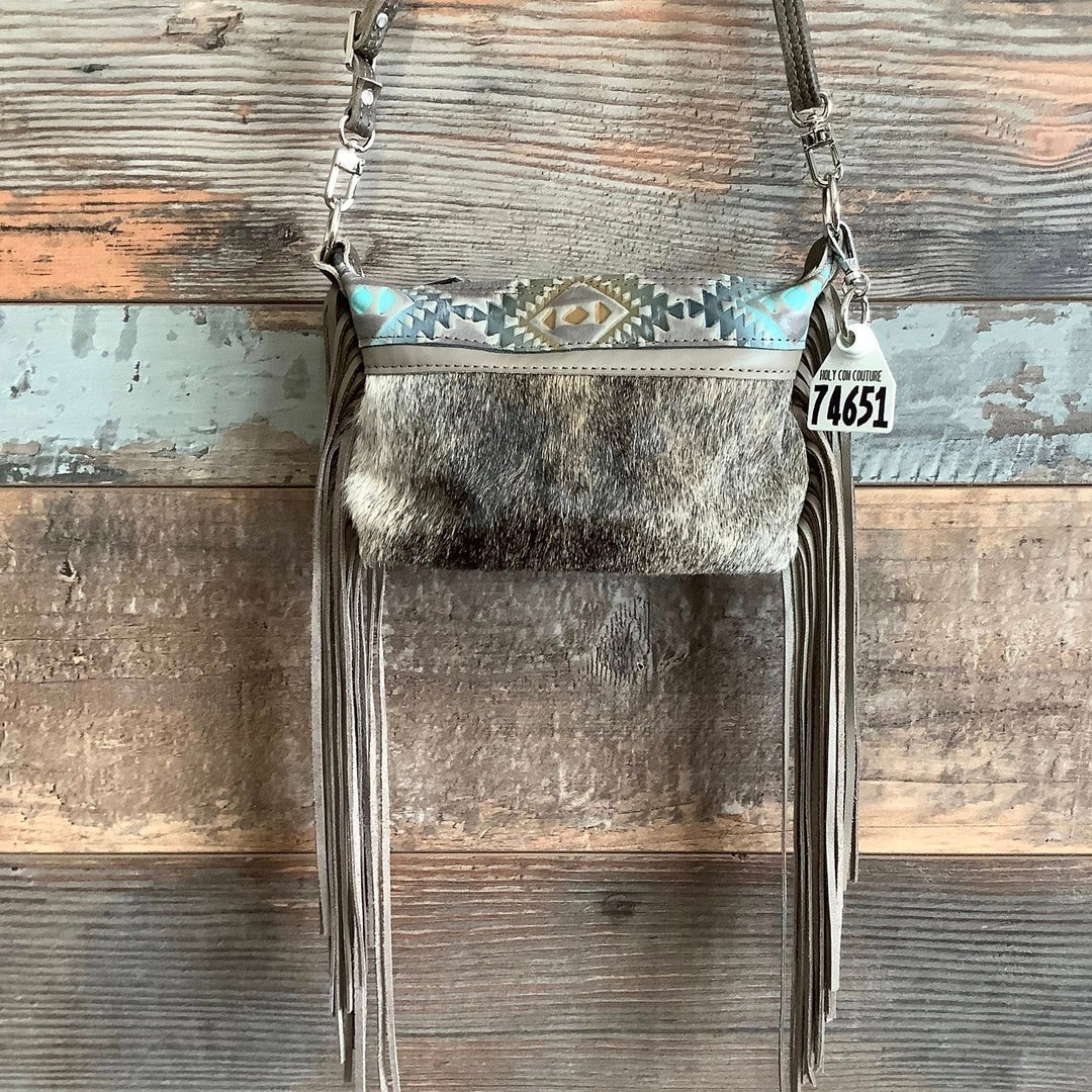 Holy Cow Culture “Itty Bitty designer” Crossbody Hair On Genuine HCC small