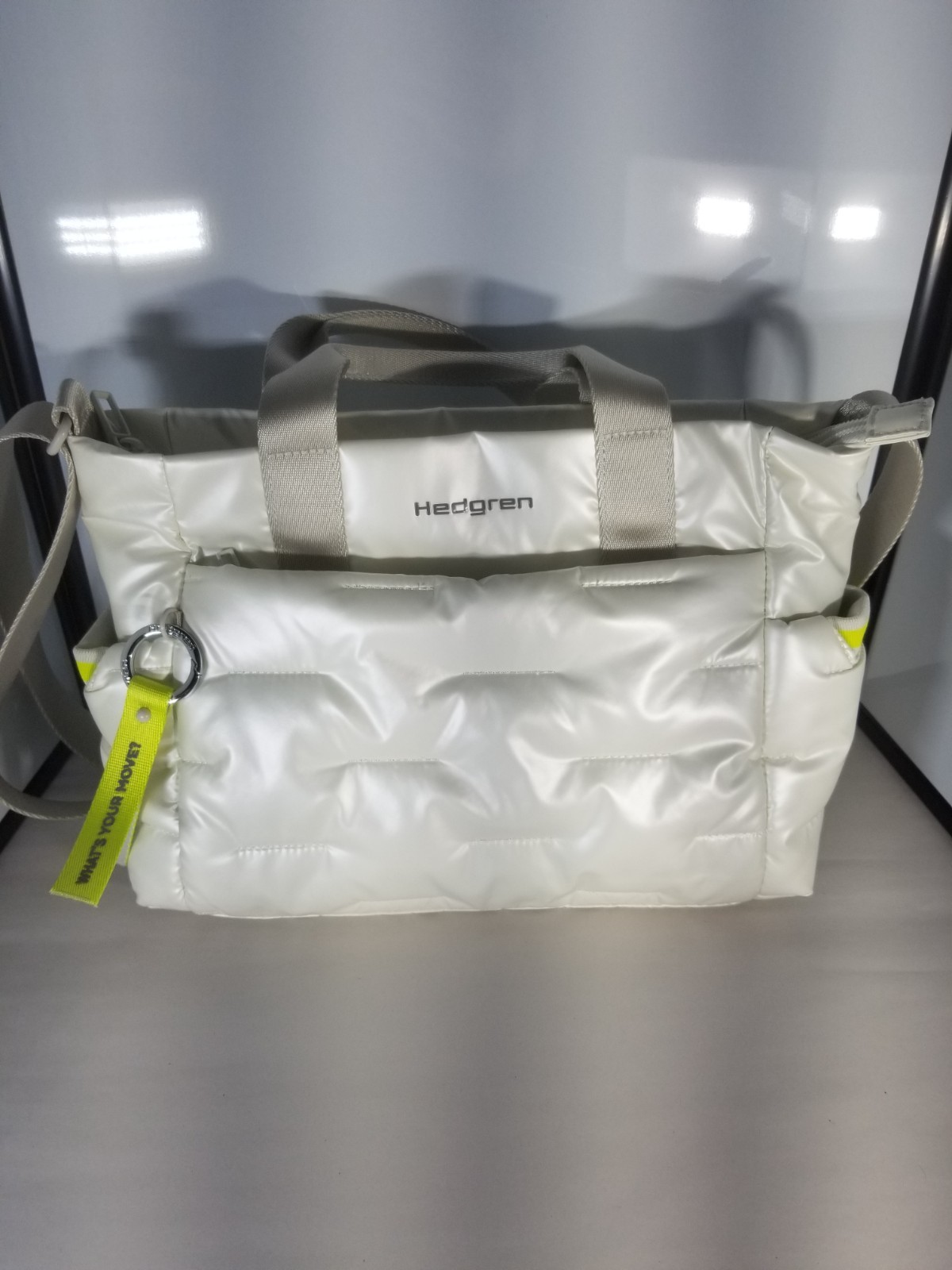 Hedgren Puffer Water Repellent Tote Vaporous Grey