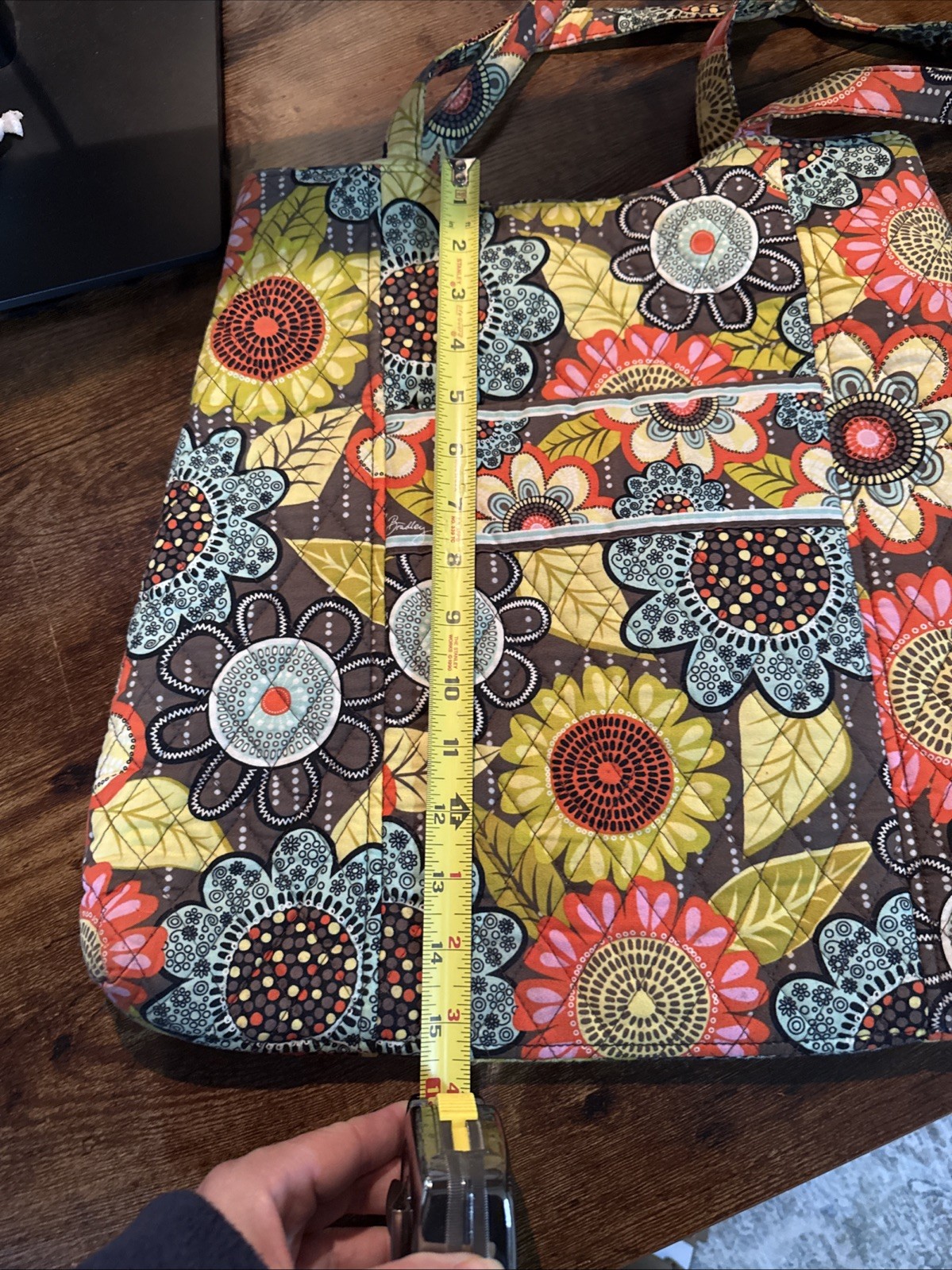 Vera Bradley Flower Shower Large Tote Bag Quilted Floral Purse Retired Hippie