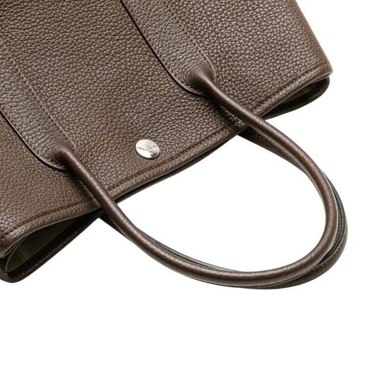 Hermes Garden Party TPM Bag Handbag Negonda Leather Chocolat Brown L Stamp 99