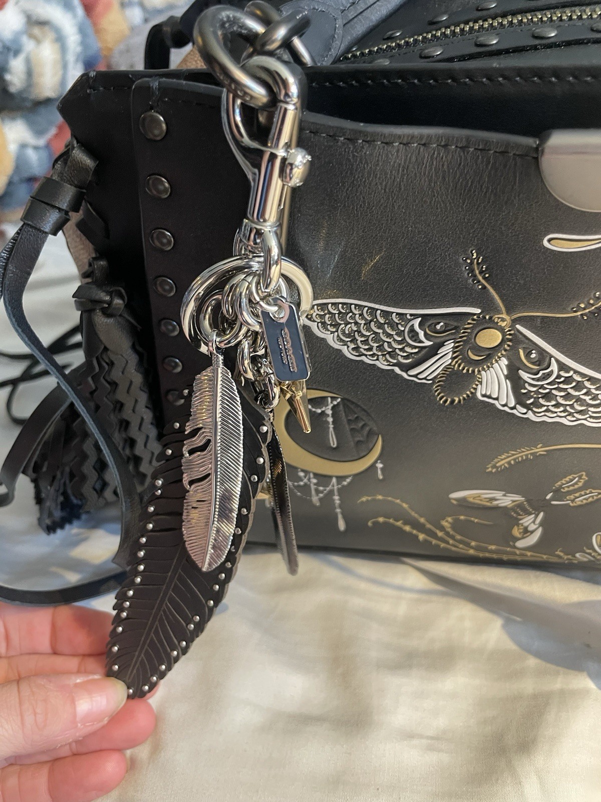 Discontinued rare Coach Dreamer In Signature Canvas With Tattoo satchel purse