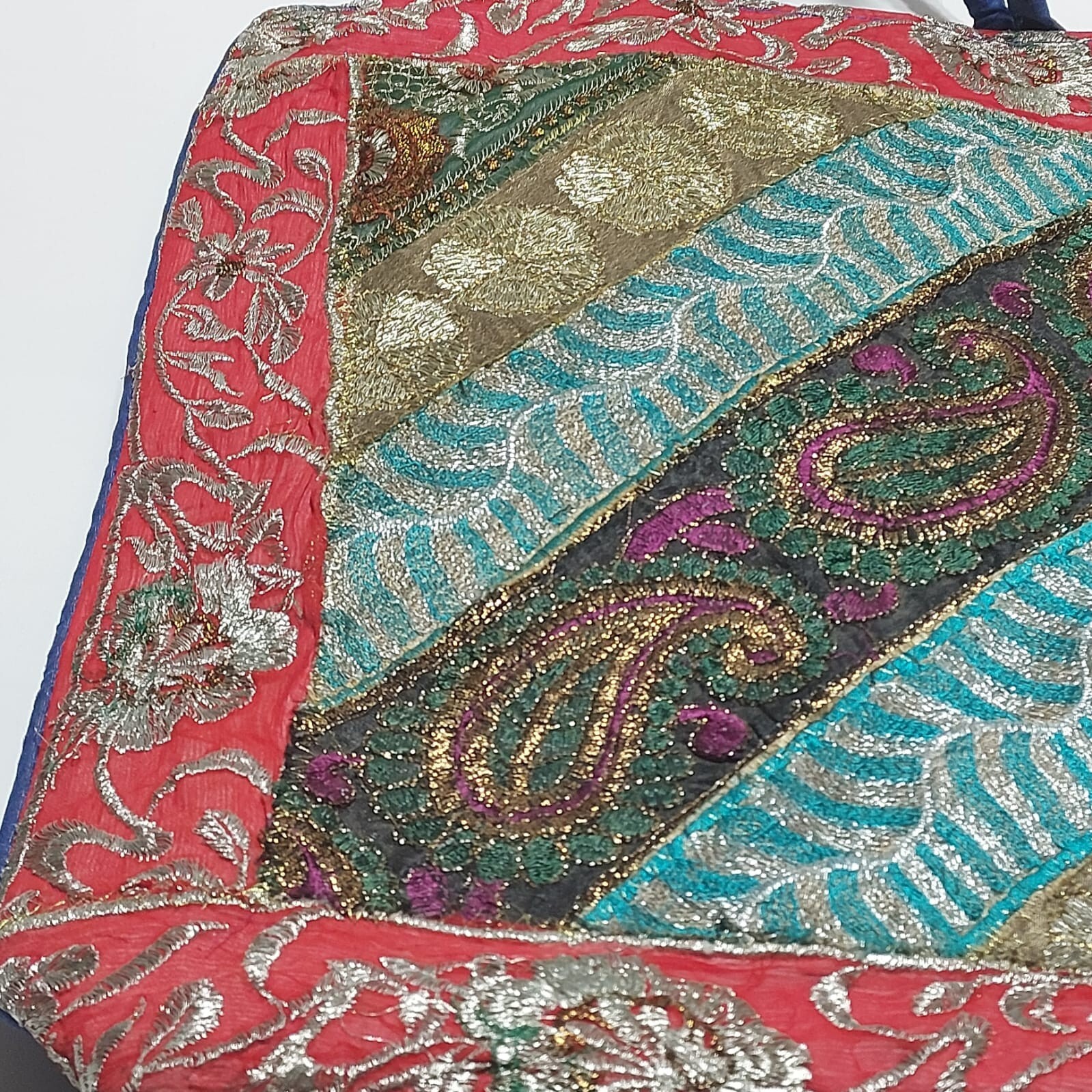 Large embroidered shoulder bag, Palestinian handmade, colorful, size 36 *37 cm