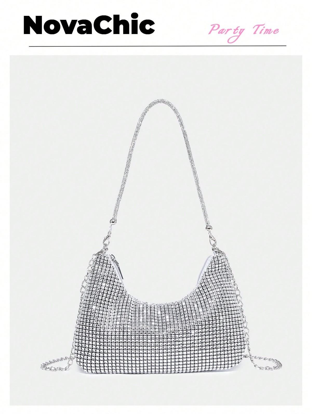 Mini Rhinestone Evening Bag Women Chain Shoulder Clutch Pearl Party Purse
