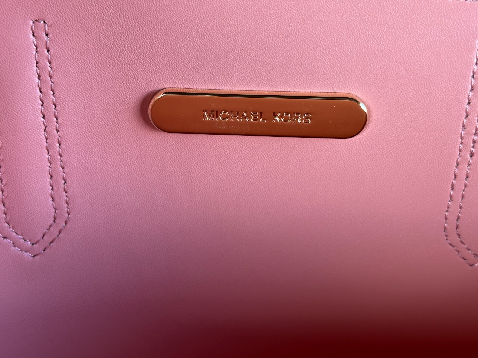 MICHAEL KORS PORTIA SMALL BUCKET TOTE SUEDUE PEBBLED LEATHER BAG SUNSET ROSE