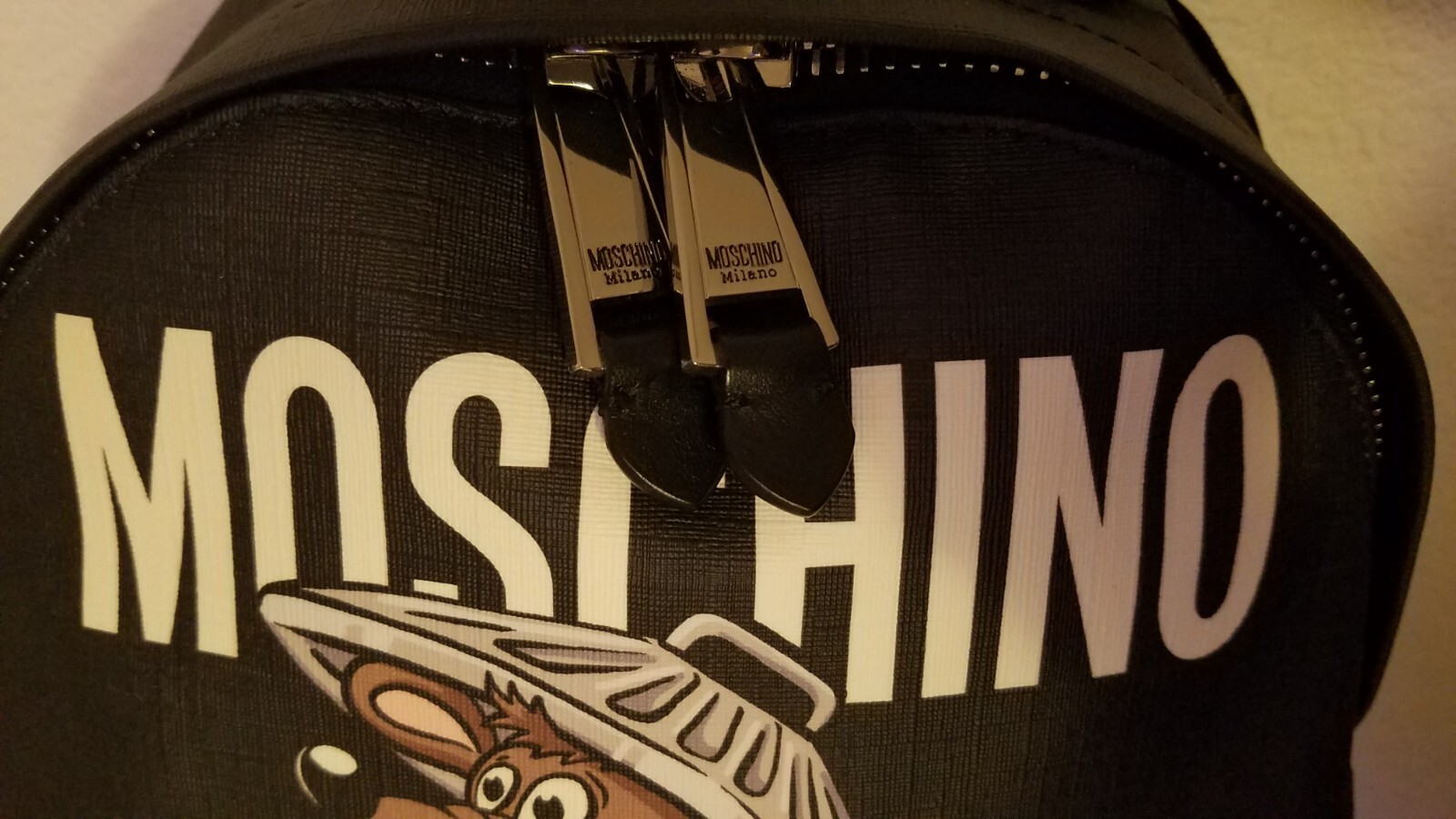 Moschino Rat-A-Porter Logo Backpack Black NWT $750+