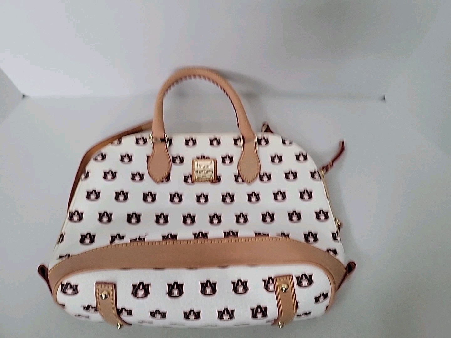 Dooney & Bourke Auburn University White Zip Zip Satchel Handbag
