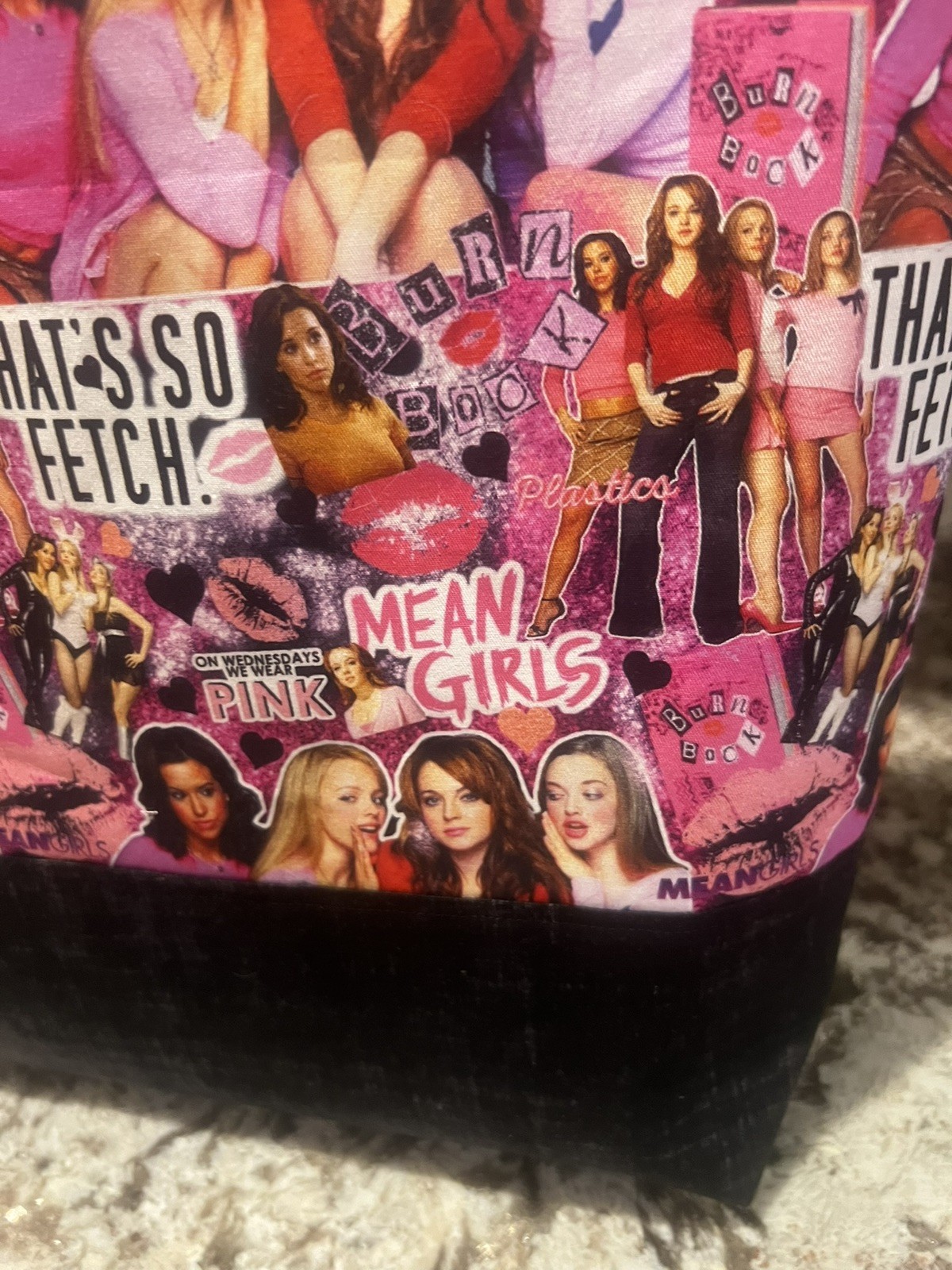 Custom Mean Girls Movie cotton machine washable pockets Reusable market tote bag