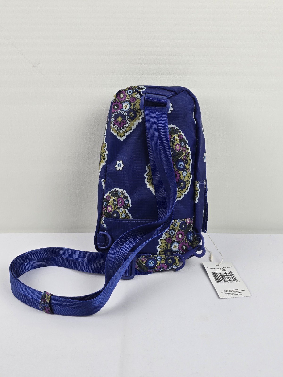 NWT Vera Bradley Kew Gardens Blue Small Lorman Sling Backpack