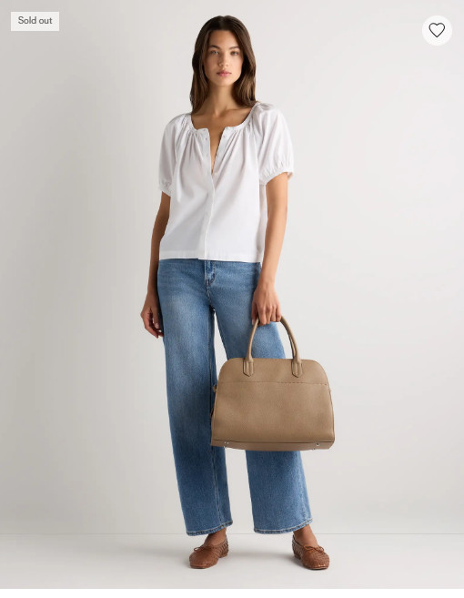 NWT QUINCE HUDSON SATCHEL SHOULDER BAG HANDBAG WARM TAUPE MSRP $188