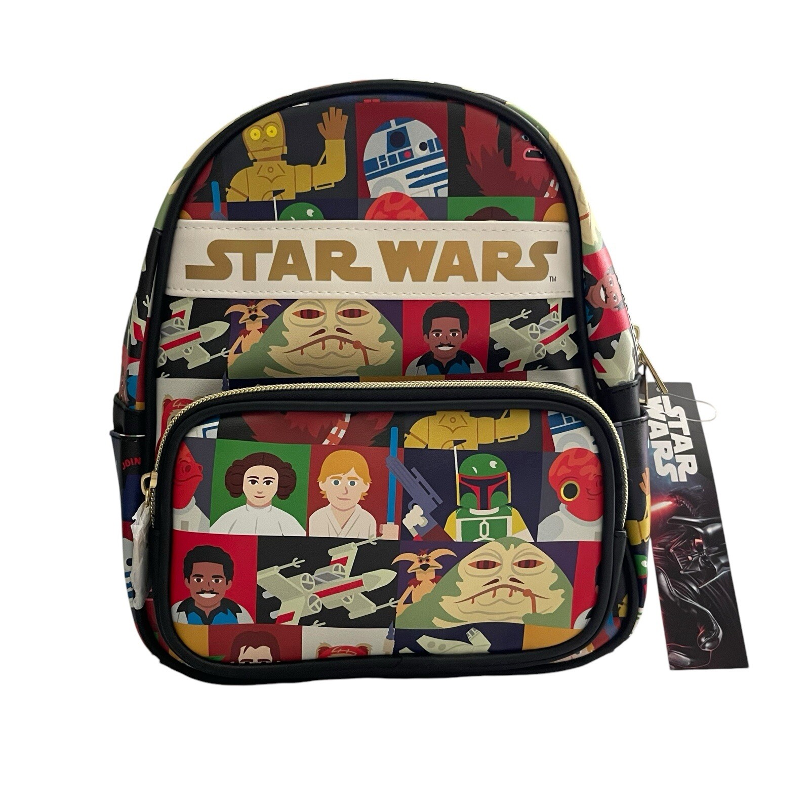 Disney Star Wars Characters Mini Leather 11” Backpack Purse Bag NWT